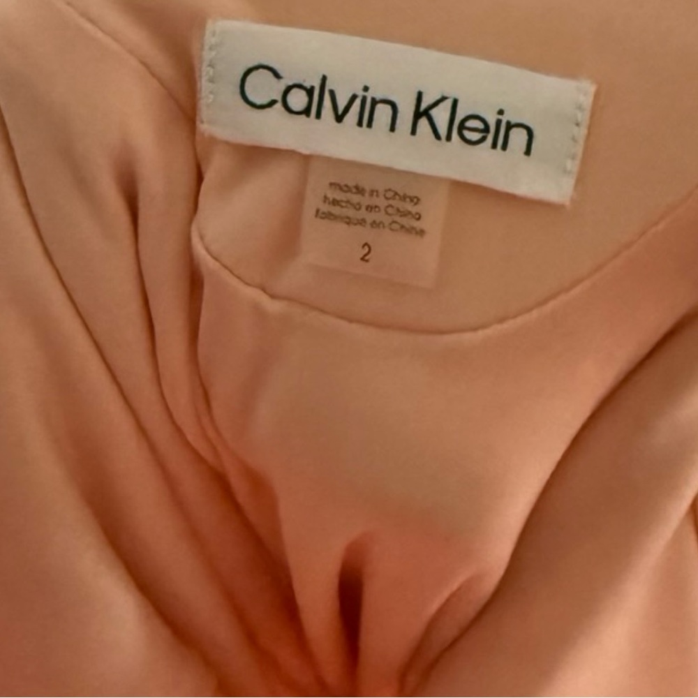 Calvin Klein Pink Sequin Floral Low Cowl Back Bodycon Dress Size 2 - Picture 9 of 9